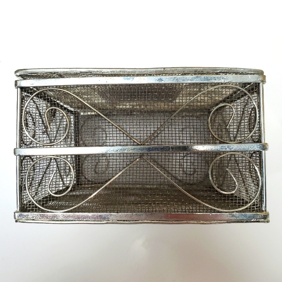Curio box and round holder silver mesh mirror top 4.5 inch square 2.7 inch tall - Picture 14 of 14